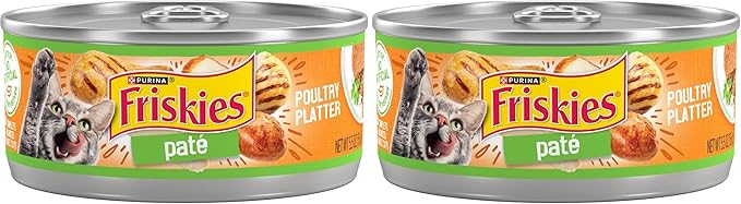 Friskies Purina Wet Cat Food Pate, Poultry Platter - (Pack of 48) 5.5 oz. Cans