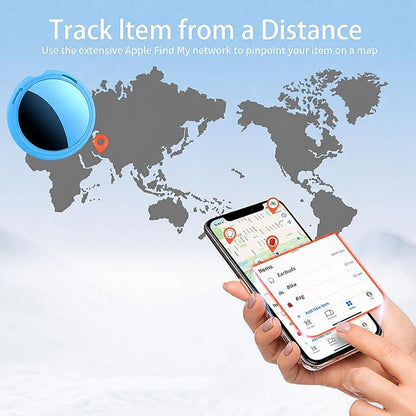 2 Pack Tracker Tags Finder Apple Find My MFi Certified Waterproof iOS Only | Bluetooth Air Smart Tags Item Finder Locator Worldwide Tracking for Key Pets Wallet Backpack Dogs Luggage Replaceable Battery