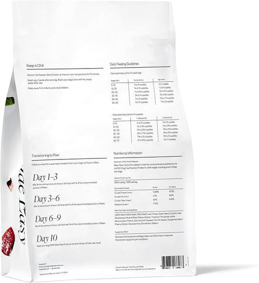 Maev Human-Grade Beef Dog Food, Hip & Joint Formula, Whole Ingredient, Gluten-Free, High Protein Puppy & Dog Food, 15 lb