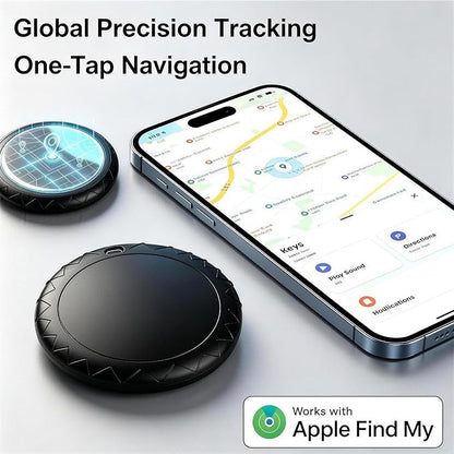 GPS Tracker for Dogs/Cat（2026 MFi Certified - Long Standby）Smart Collar with Real-Time Location - Pet Location Tracker with Holder, No Monthly Fee/No SIM Card,Works with iOS Find My,Ultra-Slim,IP68-W