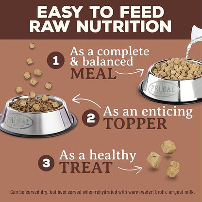 Primal Freeze Dried Dog Food, Pronto Mini Nuggets, Pork; Scoop & Serve, Complete & Balanced Meal; Also Use As Topper or Treat; Premium, Healthy, Grain Free, High Protein Raw Dog Food 25 oz (Pack of 2)