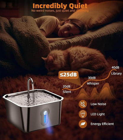 4L Large Cat Water Fountain for Multiple Cats with 4 Filters Pet Water Fountain for Cats Quiet Indoor Pets Dog Small Animal Automatic Dog Water Dispenser for Drinking Watering Supplies