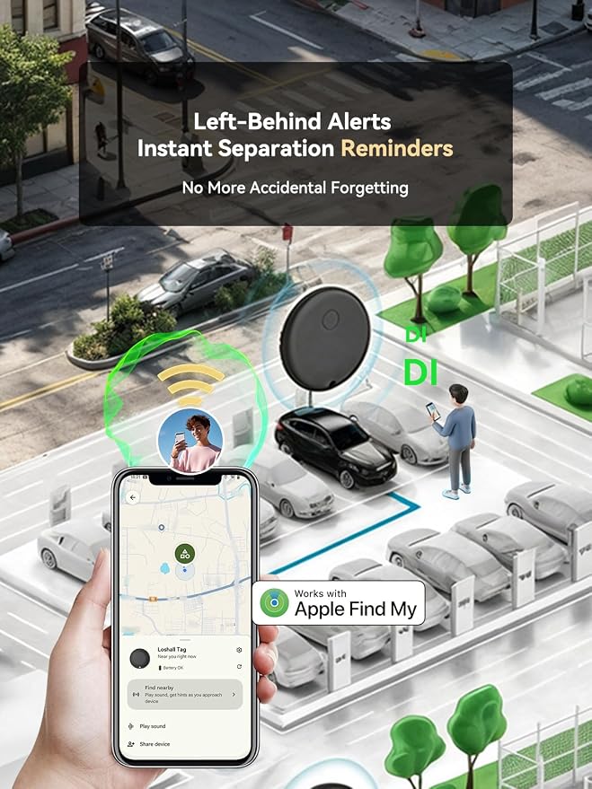 GPS Tracker for Vehicles No Monthly Fee | Mini Hidden Magnetic Car Tracker, iOS Find My (iOS Only), Real-Time GPS, for Cars, Vehicles & Pets