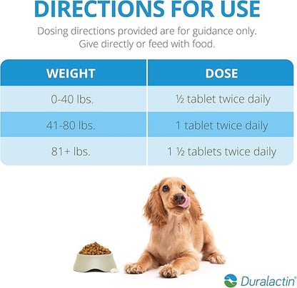 PRN Pharmacal Duralactin Canine Chewable Tablets - Joint Health Supplement for Dogs & Puppies - Pet Mobility Support - Vanilla Flavored Chews - 60 Count