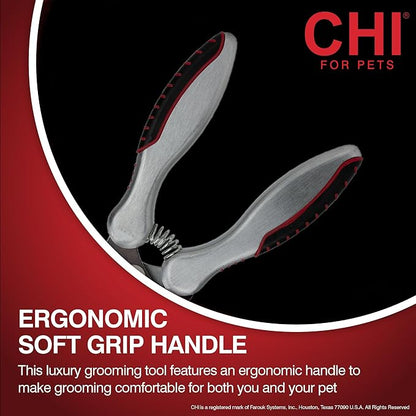 CHI for Dogs Nail Clipper for Large Breeds - Stainless Steel Dog Nail Trimmer with Safety Guard and Non-Slip Ergonomic Handle for Controlled Trimming of Thick Nails, Standard Nail Clipper, Large