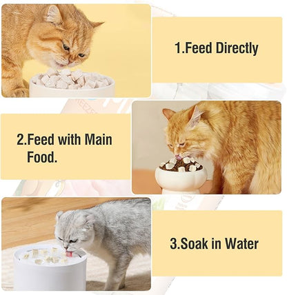 Freeze-Dried Chicken Cat Treats, 3.52 oz Chicken Cube Snacks for Pets, Single Ingredient Chicken Dog Treat Bite-Sized Pieces
