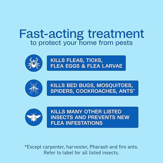 ADAMS Flea & Tick Home Spray for Indoor House Treatment, Kills Bed Bugs, Fleas, & Ticks, for Carpet, Furniture & Pet Bedding, Controls Fleas, Ticks, Bed Bugs, Cockroaches, Spiders & Mosquitoes, 24 oz