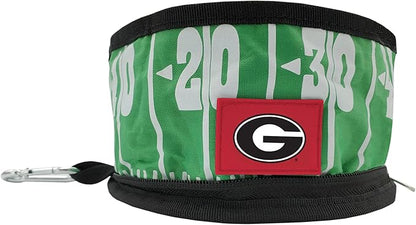 Pets First NCAA Georgia Bulldogs Collapsible Dog Travel Bowl Set, 2 Pack Food & Water Bowls for Dogs, Best Portable & Lightweight Leak-Proof Dog Bowls for Travel