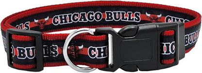 New & Improved Pets First NBA PET Collar Chicago Bulls Dog Collar, Size Medium Basketball Team Collar for Dogs & Cats. A Shiny & Colorful Dog & Cat Collar Licensed by The NBA