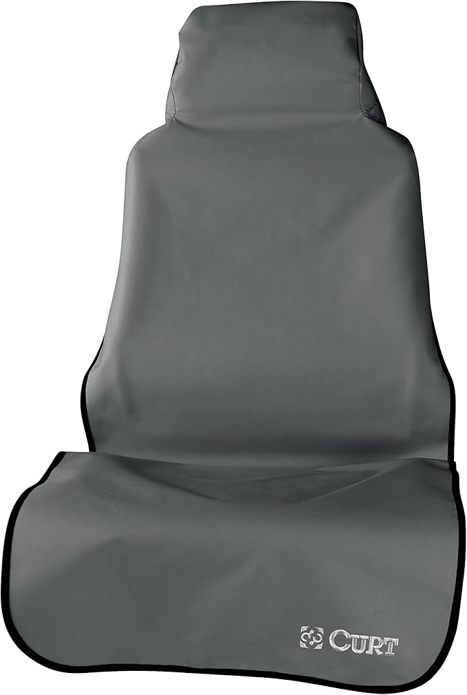 CURT 18500 Seat Defender 58-Inch x 23-Inch Grey Waterproof Universal Bucket Car Seat Cover Protector