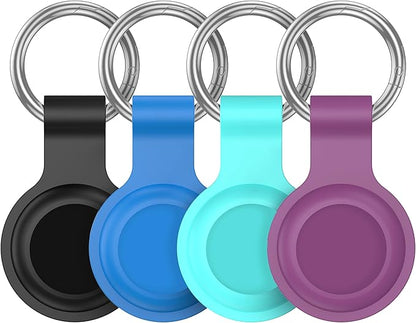 Compatible with AirTag Holder Case Keychain 4 Pack,for AirTag 2nd & 1st Generation Key Chain Ring Case Cover for Air Tag Holder GPS Tracker Air Tag 2nd gen Finders Air Tagholder for Kids,Bags,Luggages