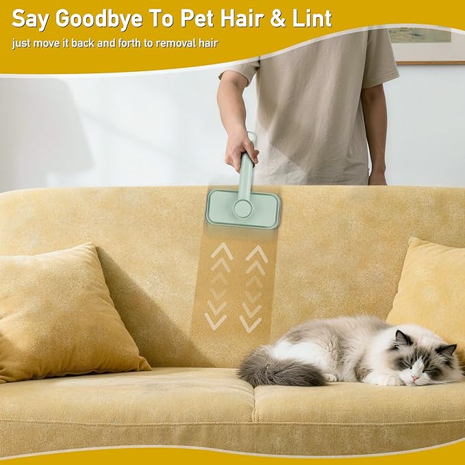 Rundik Pet Hair Remover – Reusable Lint Remover for Dog and Cat Hair Electrostatic Lint Brush Magic Pet Hair Removal Tool for Clothes, Couch, Carpet, Car, Rugs, Bedding, Fabric Furniture