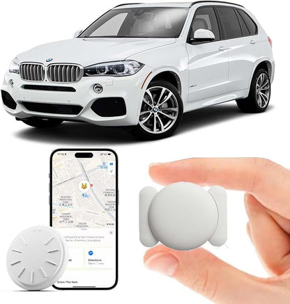 GPS Tracker for Vehicles, No Subscription, Waterproof Tracker Device for Vehicles, Hidden Vehicle Locator, Magnetic GPS Tracker, Accurate Tracking, iOS Only (1PCS, White)