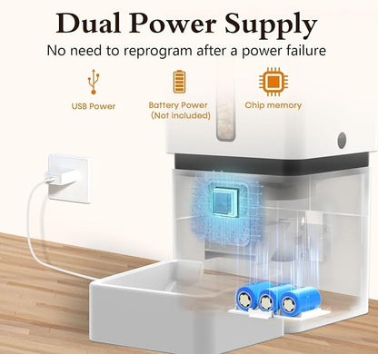 Yakry Automatic Dog Feeder with Camera - 8L/33 Cups Smart Dog Feeder | 5GHz/2.4GHz WiFi App Control for Small/Medium Dogs & Cats, 1080P HD Night Vision 2-Way Audio, Timed Dry Food Dispenser Indoor