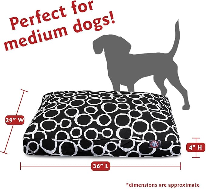 Majestic Pet Fusion Yellow Medium Rectangle Pet Bed, Black