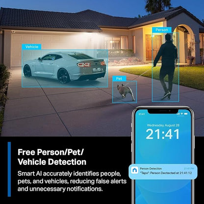 Tapo MagCam 2K+ - 2026 Wirecutter Best Outdoor Security Camera & PCMag Editors' Choice, Wireless Battery Power, Magnetic Mount, Subscription-Free SD Storage or optional Cloud, Person/Vehicle Detection