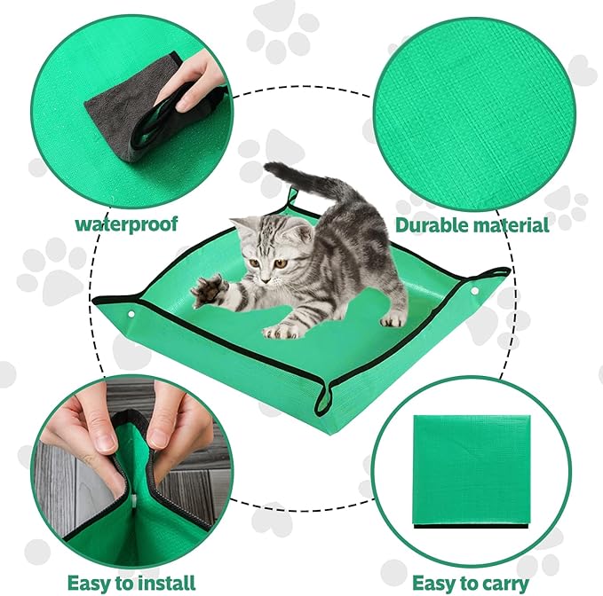 3 PCS Travel Litter Box for Cats,Portable Litter Box for Cats, Foldable and Packable, Large Sized Waterproof Cat, Ideal for Cat Travel Car & Camping