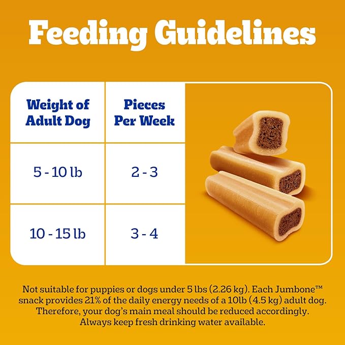 Pedigree Mini Jumbone Small Dog Treats, Dog Bone Like Shell with Beef Flavor, 35 Treats (Pack of 1)