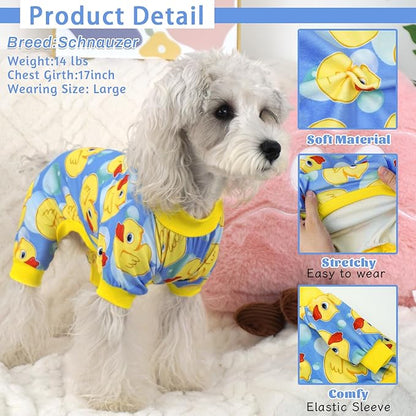 XPUDAC Dog Pajamas for Small Medium Dogs, Strechy Soft Dog Clothes for Dogs Girl Boy Pet Jumpsuit, Cat Onesie-XL