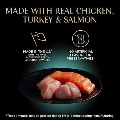 Sheba Perfect Portions Wet Cat Food Cuts in Gravy, Cat Food Wet Recipe, Roasted Chicken Entree, with Sustainable Salmon, Tender Turkey Entree, 2.6 oz. Twin-Pack Trays (24 Count, 48 Servings)