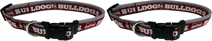 Pets First Collegiate Pet Accessories, Dog Collar, Mississippi State Bulldogs, Medium (Pack of 2)