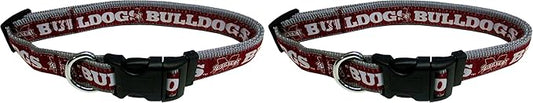 Pets First Collegiate Pet Accessories, Dog Collar, Mississippi State Bulldogs, Medium (Pack of 2)