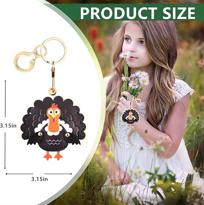 BORKUANA Leather Keychain Holder Case Compatible with AirTag,Cute Protective Cover with Keyring