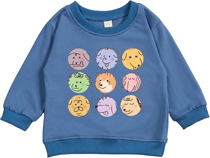 Toddler Baby Cute Dog Puppy Long Sleeve Sweatshirt Top Jogger Pants Set Cute Fall Winter Clothes Set