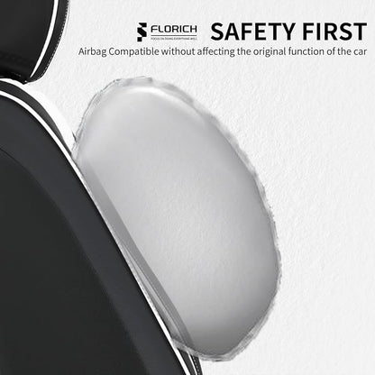 FLORICH Leather Cars Seat Covers Front Pair Seat Covers for Car Waterproof Automotive Seat Cover Vehicle Seat Interior Cushion Universal Fit for Most Car Truck SUV, Black&White