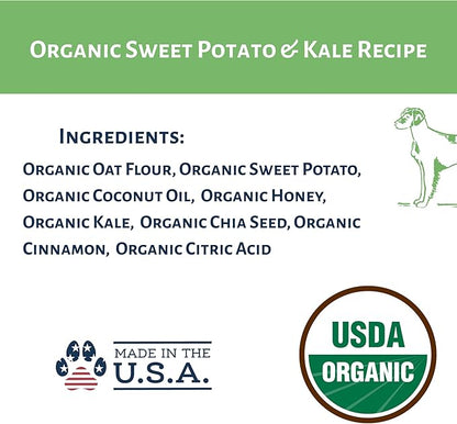 Dog Mamma's Organic Sweet Potato & Kale Recipe - Certified Organic Dog Treats 6 oz