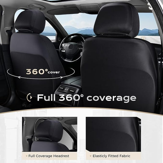 Coverado 3D Air Mesh Front Car Seat Cover, Sports Carbon Fiber Design, Breathable Seat Protectors Airbag Compatible Comfort Universal for Most Cars, Van,Trucks, SUV, Black&Purple