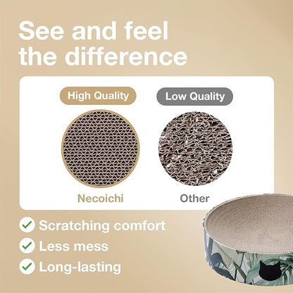 Necoichi Cat Scratcher Bowl Replacement for Indoor Cats - Cat Scratching Lounger with Reversible Usability and Extra Comfort for Lounge, Cardboard Bed Couch / (XL, Dark Cherry)