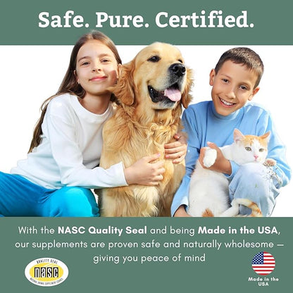 Wholistic Pet Organics Pure Powder Calcium for Dogs and Cats - Supports Strong Bones, Teeth & Muscles - Sea Coral Cat and Dog Calcium Supplement with 72 Trace Minerals - Pet Food Topper - 60 Scoops
