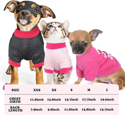 4 Pieces Dog Shirts Spring Summer Dog Clothes Cute Pattern Soft Breathable Outfit Pet T-Shirt Puppy Clothes for Small Dogs Girl and Cat (X-Small)
