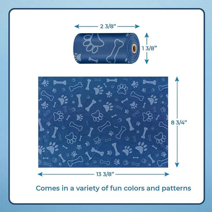 Best Pet Supplies Dog Poop Bags for Waste Refuse Cleanup, Doggy Roll Replacements for Outdoor Puppy Walking and Travel, Leak Proof and Tear Resistant, Thick Plastic - Loyal Blue, 240 Bags