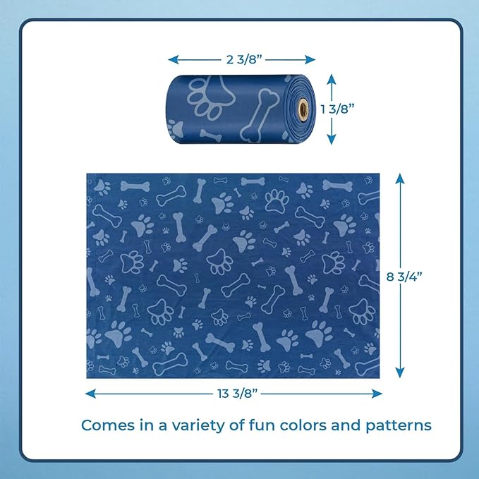 Best Pet Supplies Dog Poop Bags for Waste Refuse Cleanup, Doggy Roll Replacements for Outdoor Puppy Walking and Travel, Leak Proof and Tear Resistant, Thick Plastic - Loyal Blue, 150 Bags