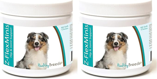 Healthy Breeds Australian Shepherd Z-Flex Minis Hip and Joint Support Soft Chews 60 Count (Pack of 2)
