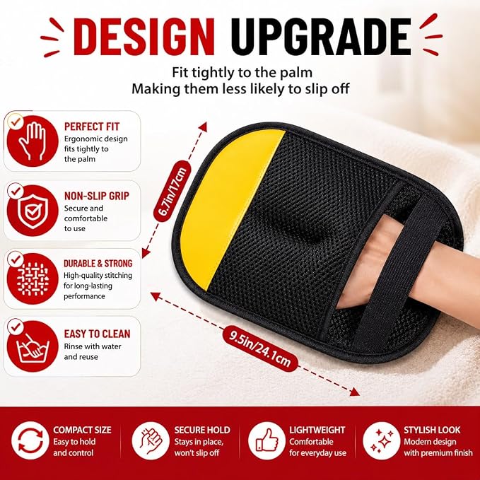 2PCS Pet Hair Removal Gloves for Dogs & Cats, Reusable Electrostatic Pet Hair Remover Tool, Magic Fur Removal Glove for Clothing, Couch, Carpet & Car