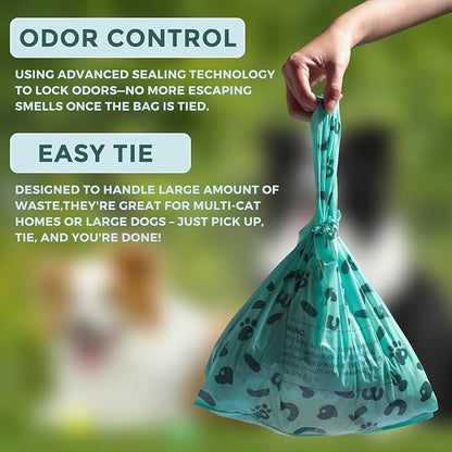 Dog Poop Bags with Handle,fit for Swivel Bin Pooper Scooper,Cornstarch Based Heavy Duty and Leak-Proof Waste Bags for Dog & Cat Litter(100 Count Extra Large 2.6 Gallon,Lavender Scent)