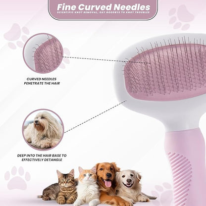 Small Slicker Brush for Grooming - Slicker Brush for Dogs and Cats can act as Deshedding Pet Tool for Healthy Coat Maintenance and Suitable for Short and long Haired Dogs