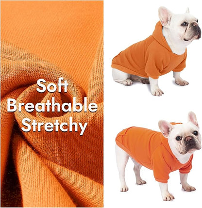 1 Pack Dog Hoodie Warm Hood Dog Sweater Cold Weather Small Dogs Sweatshirt Comfort Pet Clothes for Small Medium Dogs with Pockets Cats Chihuahua Clothes for Male Female Girl Boy Sporty Daily Wear