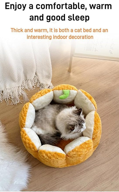 Pumpkin Cat Bed Large Capacity Pet Mat Warm Cat and Dog Bed Four Seasons Universal Pet Bed Autumn and Winter Dog Mattress Suitable for Small and Medium Cats and Dogs to Sleep Soundly (S)