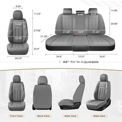 Coverado Seat Covers, Car Front Seat Covers with Backrest, Nappa Leather Car Seat Protectors,Waterproof &Breathable,Anti-Slip Automotive Seat Cushion, Universal Fit for Most Vehicles,2Pcs Black