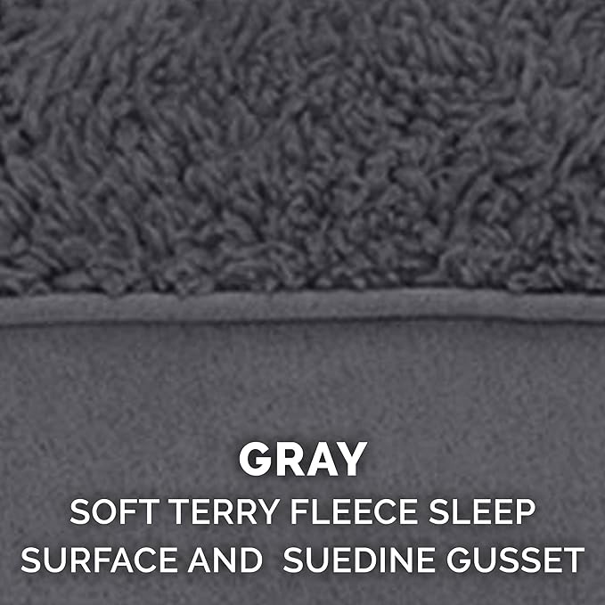 Furhaven Orthopedic Dog Bed for Large Dogs w/ Removable Washable Cover, For Dogs Up to 95 lbs - Terry & Suede Mattress - Gray, Jumbo/XL