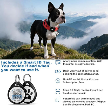 Tactical AirTag Dog Collar Waterproof with QR ID Tag, Military Training Dog Collar with Built-in AirTag Holder, Strong Metal Buckle & Control Handle, GPS Tracking Collar for Medium Dogs (Red, M)