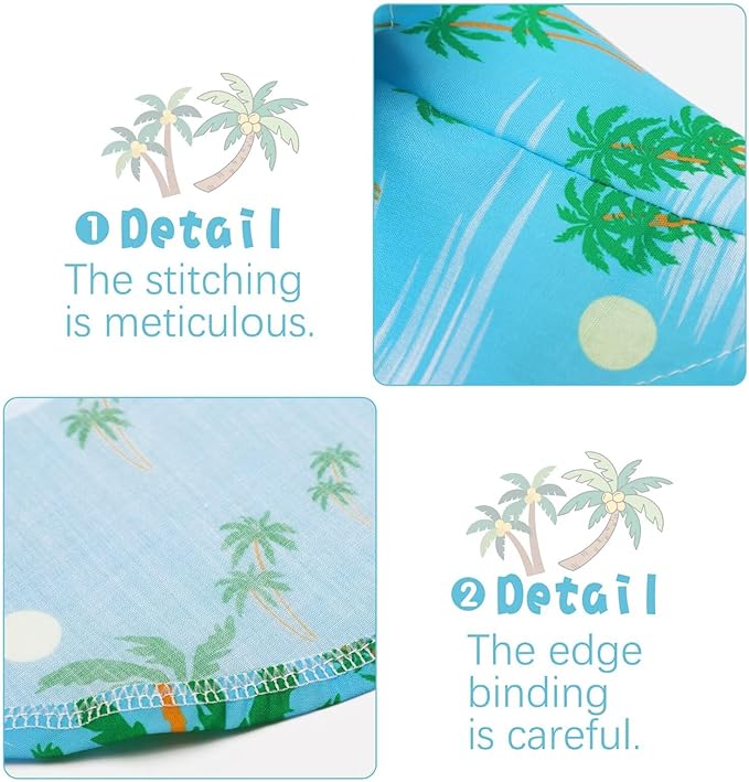Hawaiian Dog Shirt – Lightweight and Breathable Summer T-Shirt with Tropical Prints, Fun Beach Outfit for Small, Medium, and Large Dogs, Perfect for Hot Days and Outdoor Vacation.Tree XS