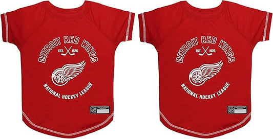 Pets First NHL Detroit Red Wings Tee Shirt for Dogs & Cats, Medium. - are You A Hockey Fan? Let Your Pet Be an NHL Fan Too! (Pack of 2)