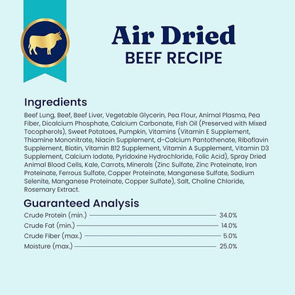 Solid Gold Air Dried Dog Food Toppers for Dry Food - Healthy Dog Treats w/Real Beef & Superfoods - Serve as a Complete Meal, Topper or Treats - Supports Muscle Growth, Immunity & Digestion - 1lb