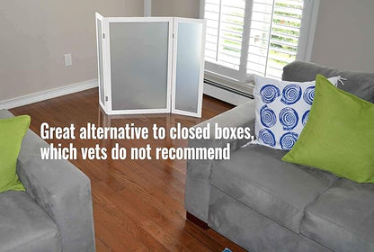 PetFusion ModestCat Litter Box Privacy Screen (3' Tall; 4' Wide, White).