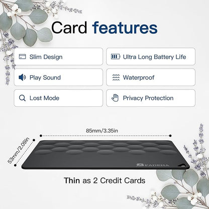 2026 Smart Card Air Tag | Bluetooth Wallet GPS Tracker [Apple MFi Certified iOS Only] | Thin Eco-Friendly Alternative Work with Apple Find My | 6-10 Years Battery | Find Item Locator for Keys, Bags